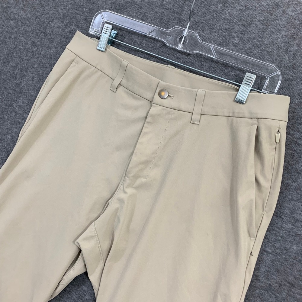 Lululemon Commission Pant Slim Mens 32 Tan Khaki Chino Tech Stretch lm5ao4s.02